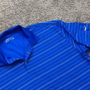Nike Polo Shirt Mens 2XL Blue Dri Fit Golf